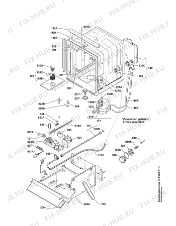 Взрыв-схема посудомоечной машины Electrolux GA911SLITC3WS - Схема узла Housing 001